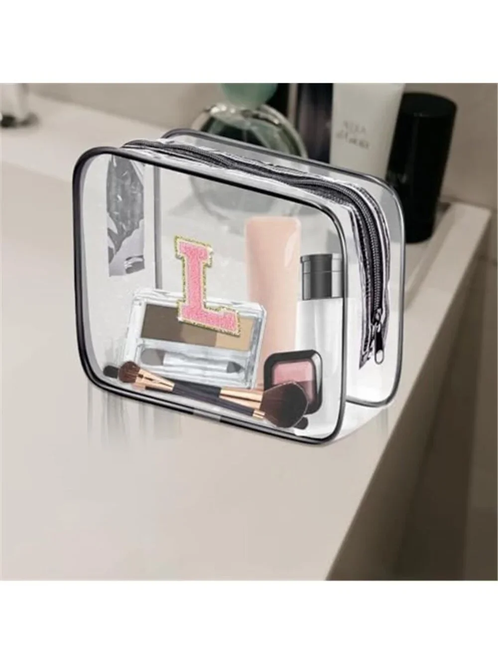 Clear TSA Approved Toiletry Bag Travel Makeup Cosmetic Organizer Zip Pouch PVC